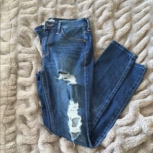 Distressed Blue Jeans